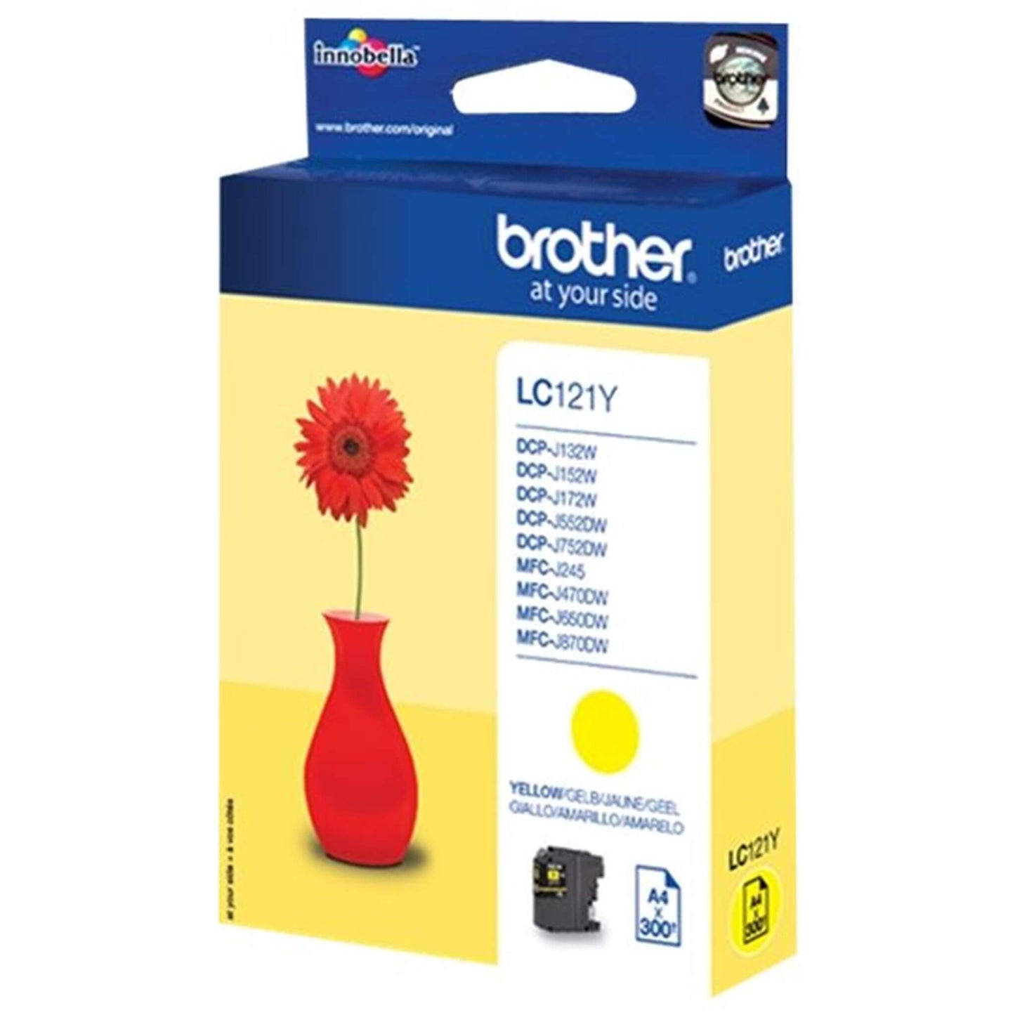 Keltainen mustepatruuna: Brother LC121Y | Finink.com