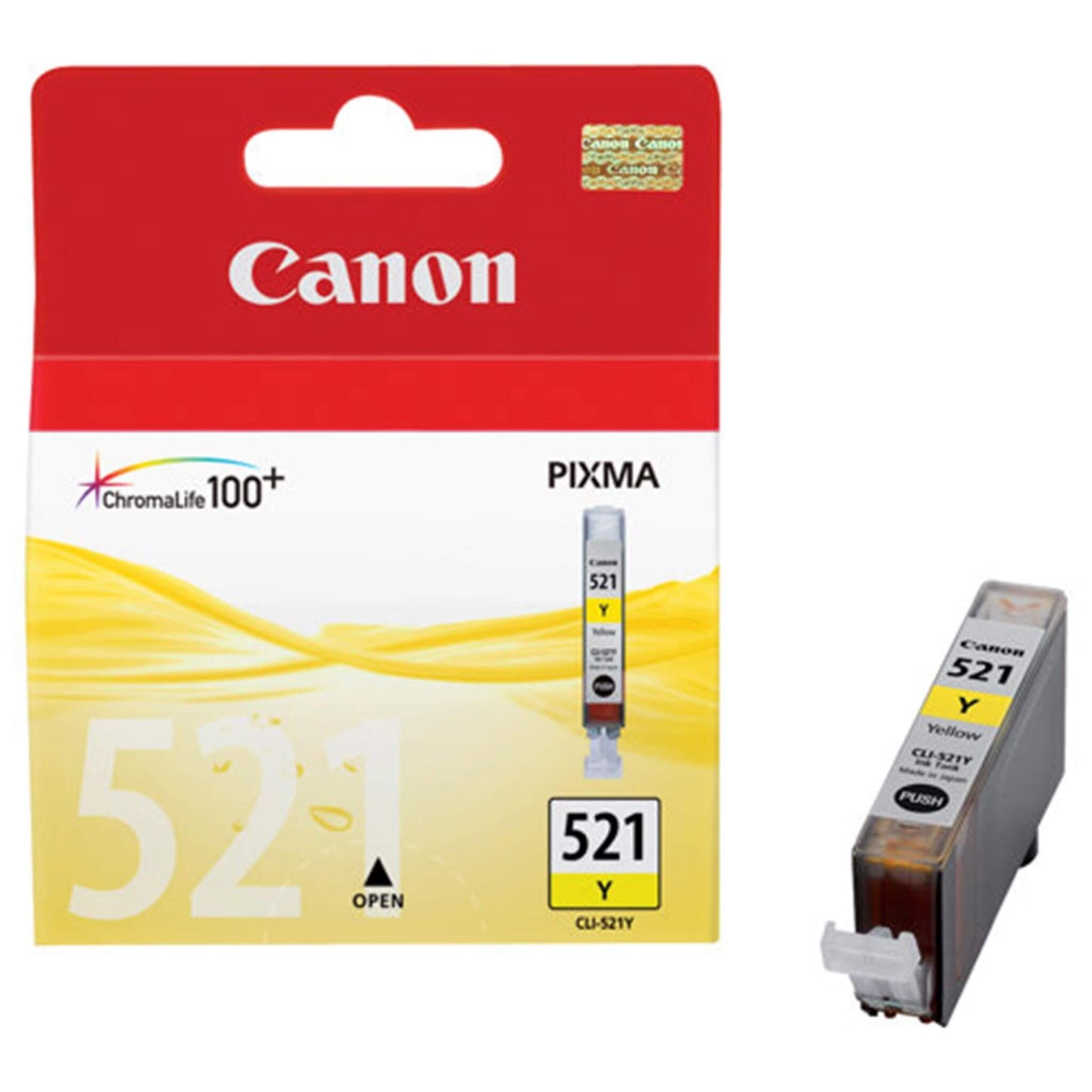 Keltainen mustepatruuna: Canon CLI-521 Y | Finink.com