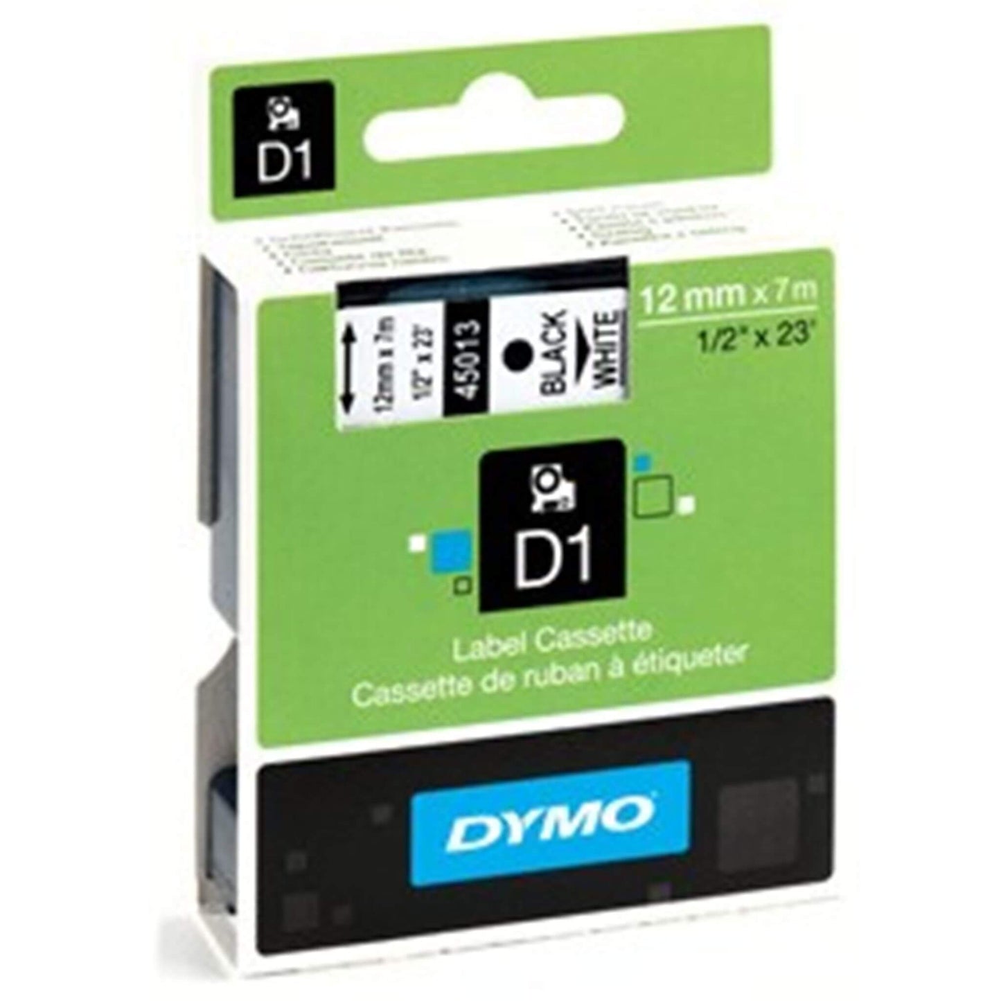 Dymo D1 (45013) tarranauha 12mmx7m musta/valkoinen Dymo S0720530 | Finink.com