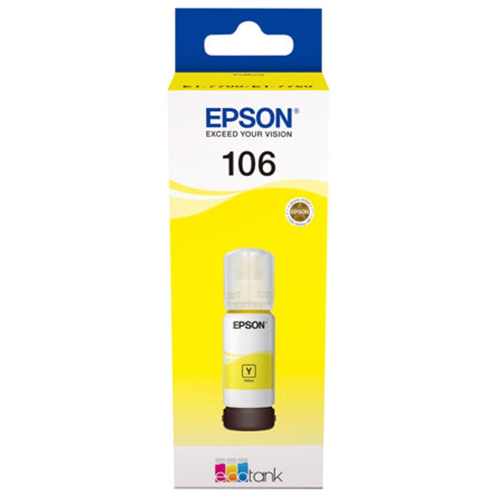 Keltainen mustepullo: Epson T00R440 (106) | Finink.com