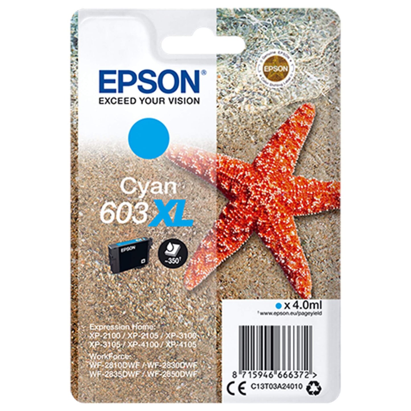 Cyan mustepatruuna: Epson C13T03A24010 (603XL) | Finink.com
