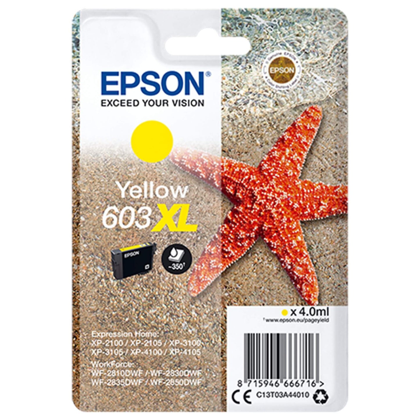 Keltainen mustepatruuna: Epson C13T03A44010 (603XL) | Finink.com
