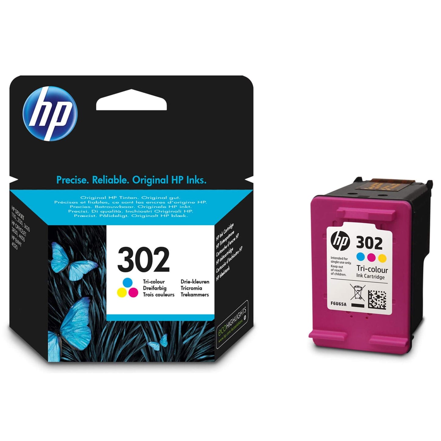 Kolmivärinen mustekasetti: HP F6U65AE (HP 302) | Finink.com