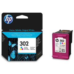 Kolmivärinen mustekasetti: HP F6U65AE (HP 302)