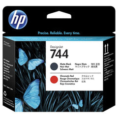 HP 744 kirjoituspää, matta musta ja kromaattinen punainen (F9J88A)