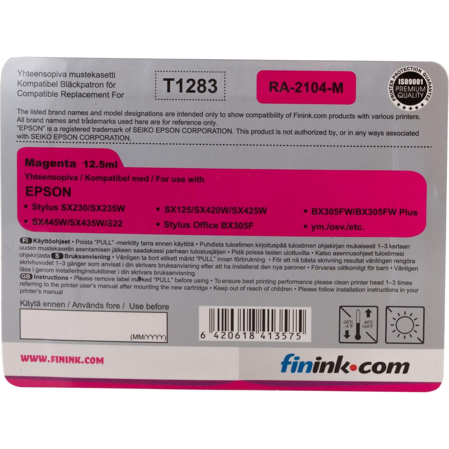 Magenta mustepatruuna, korvaa Epson T1283 | Finink.com