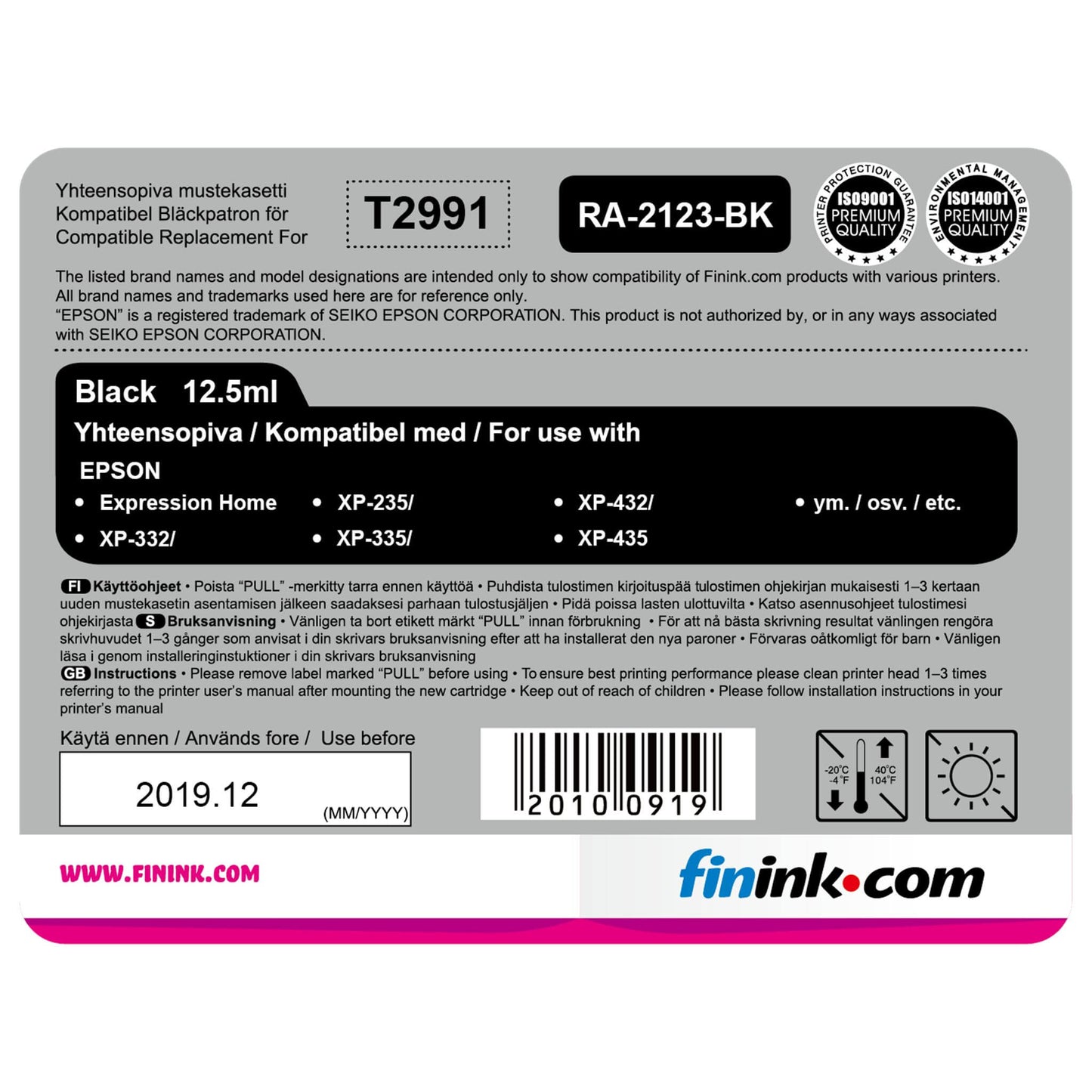 Musta mustepatruuna, korvaa Epson T2991 | Finink.com