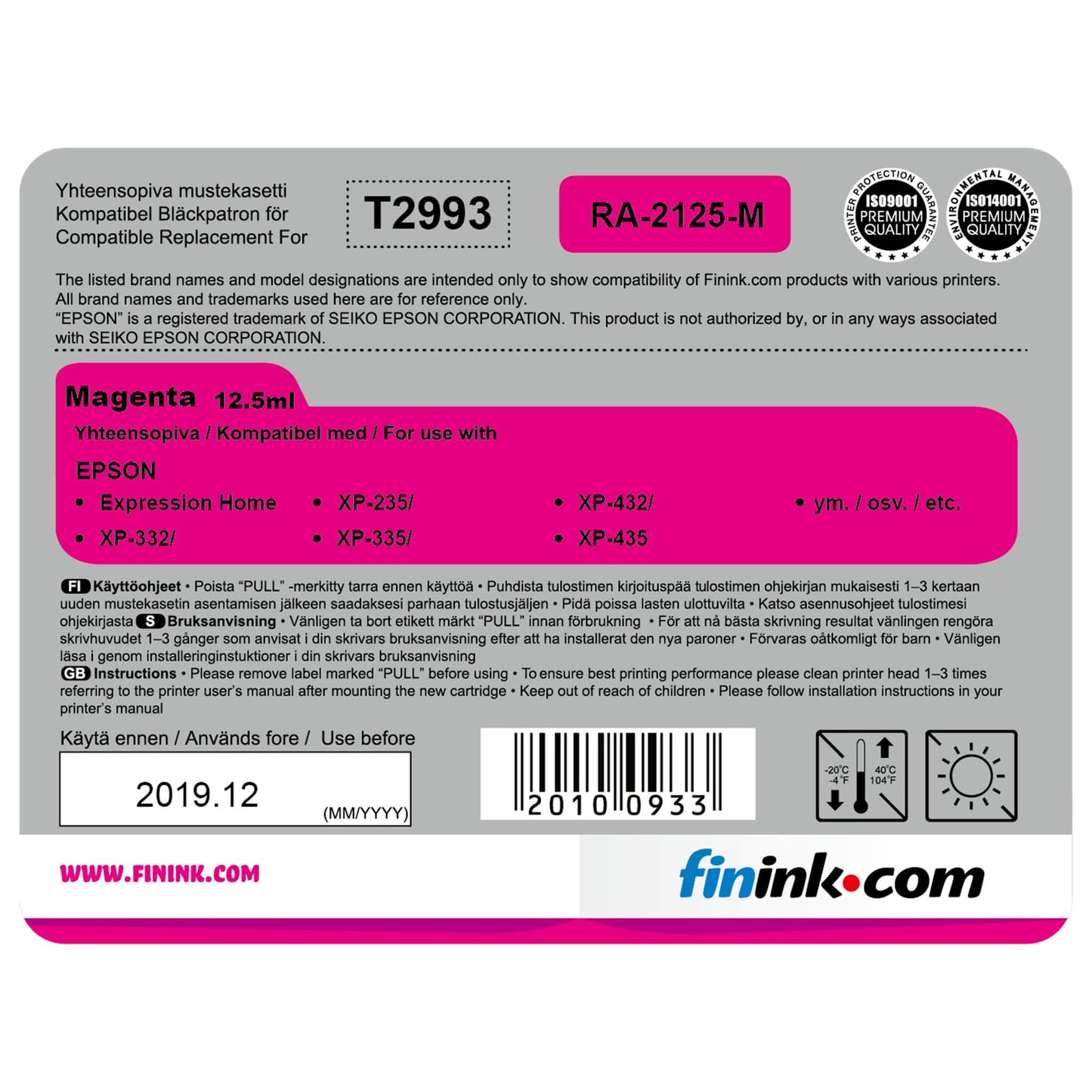 Magenta mustepatruuna, korvaa Epson T2993 | Finink.com