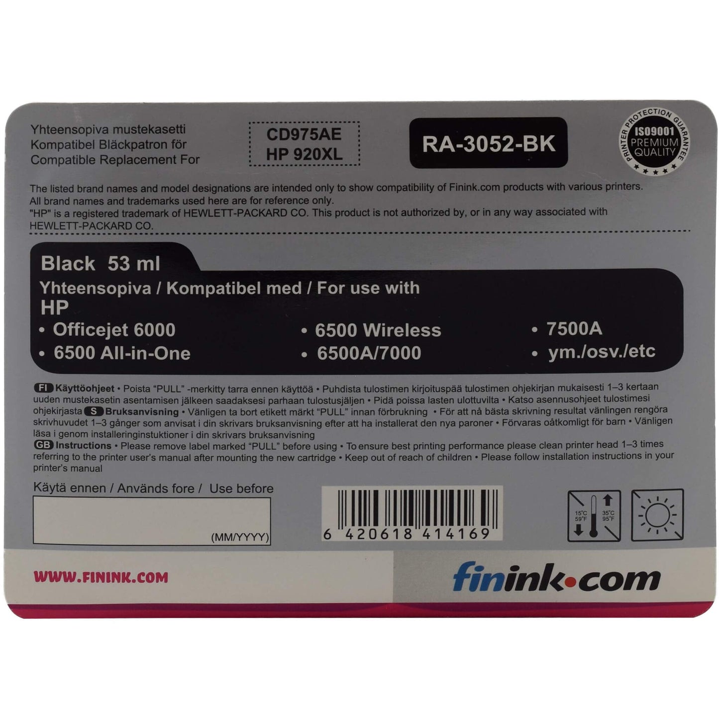 Musta mustepatruuna, korvaa HP CN045AE (HP 950XL) | Finink.com