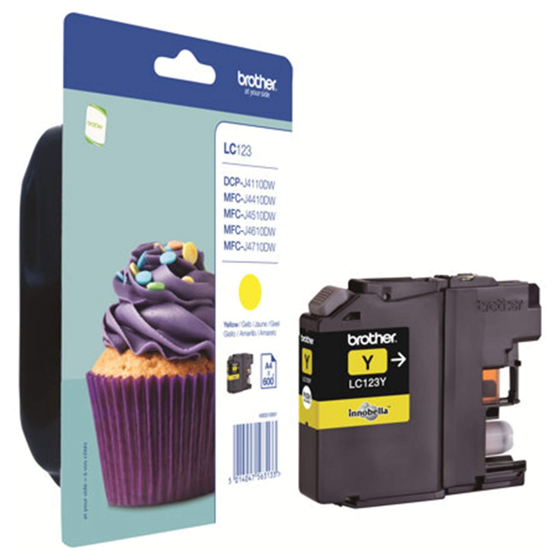 Keltainen mustepatruuna: Brother LC123Y | Finink.com