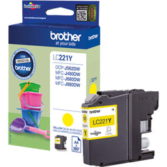 Keltainen mustepatruuna: Brother LC221Y