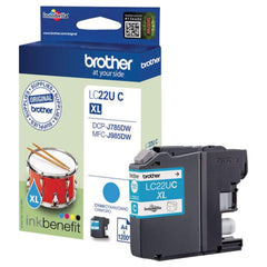 Brother LC22UC XL cyan mustepatruuna