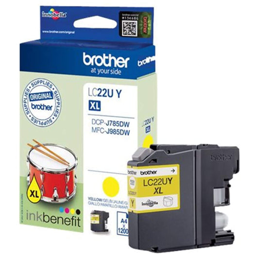 Keltainen mustepatruuna: Brother LC22UY XL | Finink.com