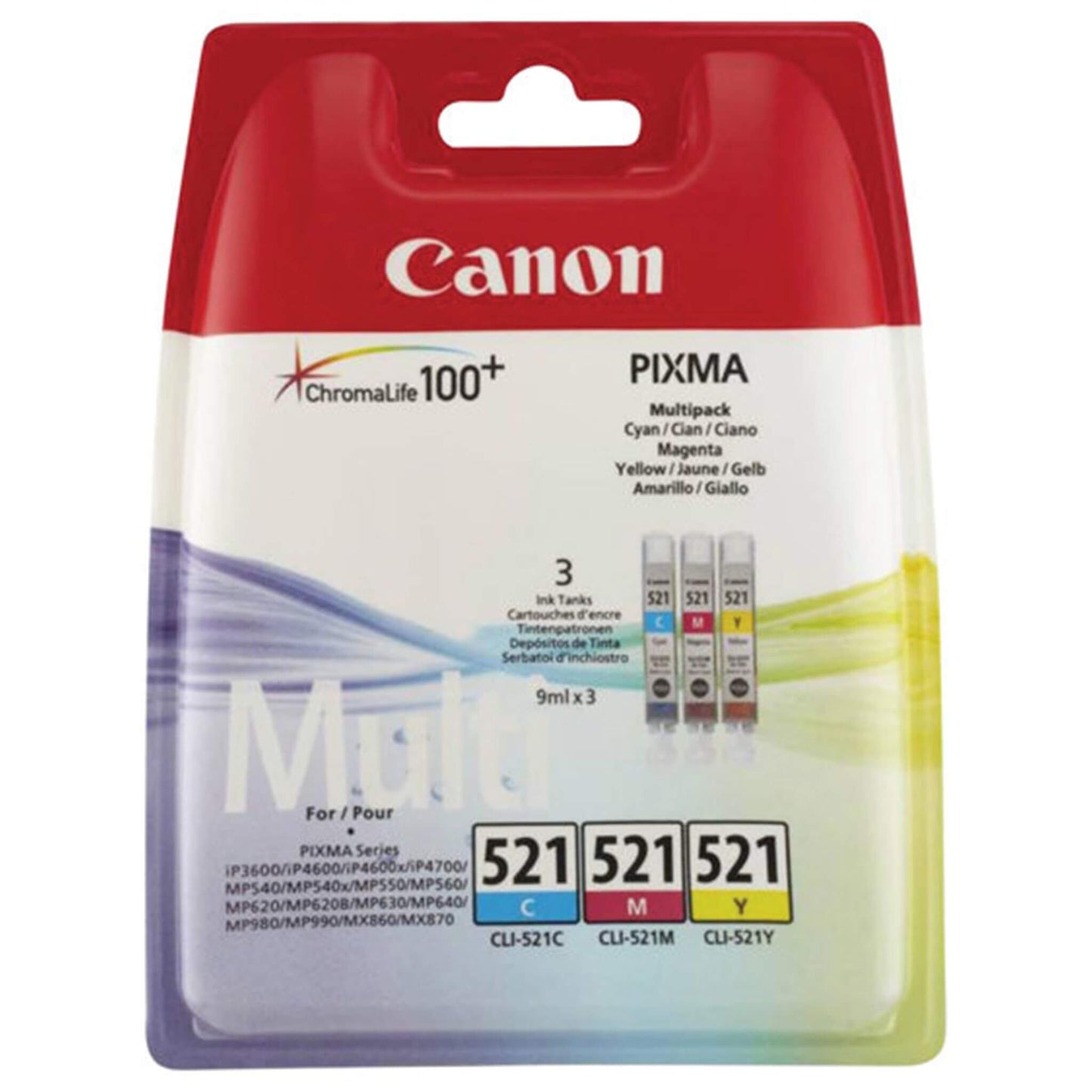 Multipakkaus kolme väriä: Canon 2934B010 (CLI-521) | Finink.com