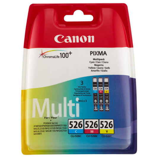 Multipakkaus kolme väriä: Canon 4541B009 (CLI-526) | Finink.com