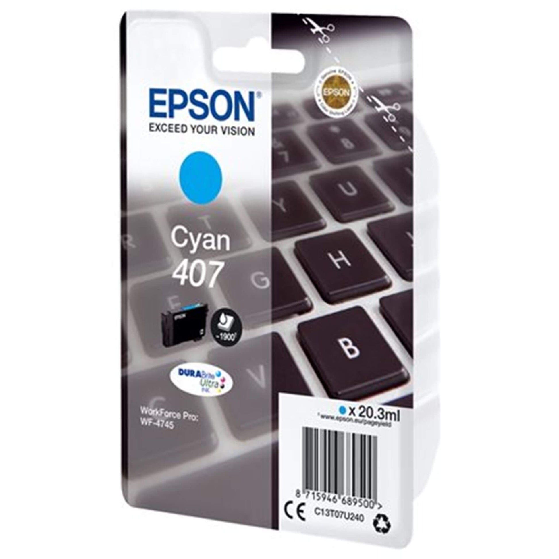 Cyan mustekasetti: Epson C13T07U240 (407) | Finink.com