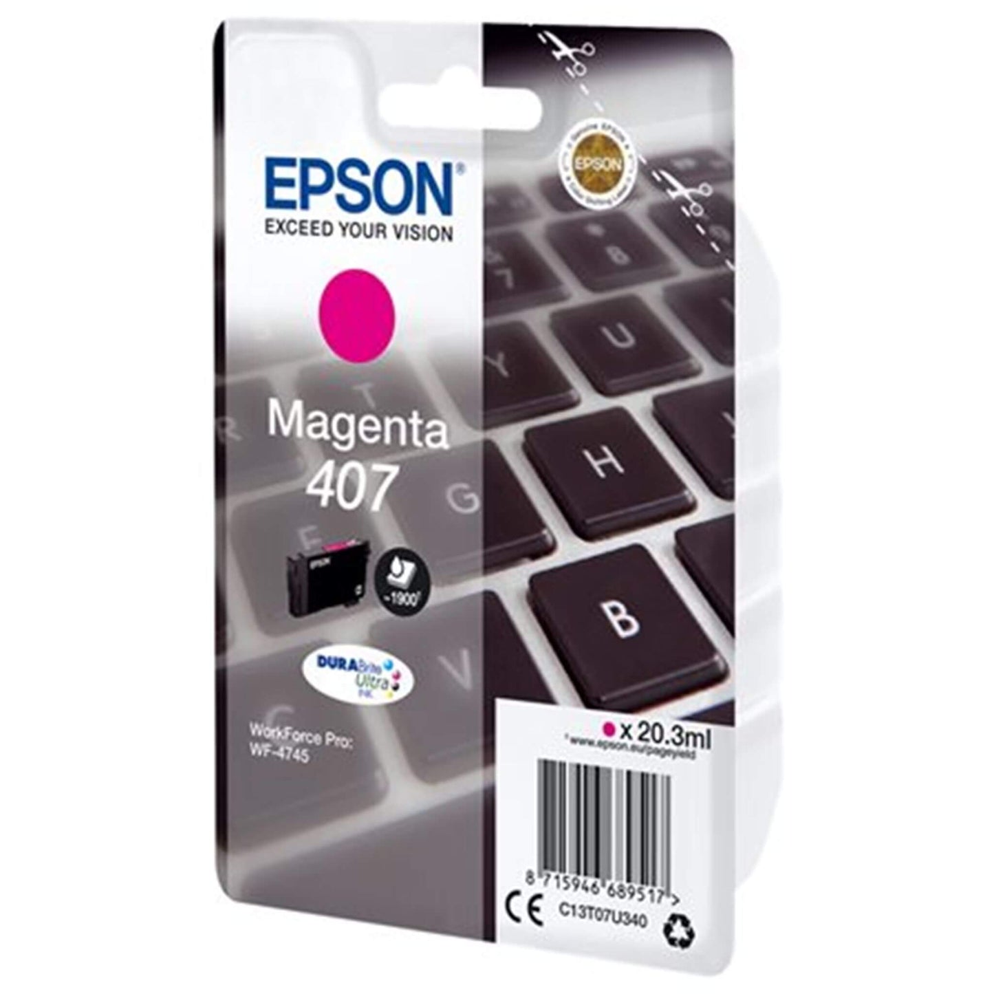 Magenta mustekasetti: Epson C13T07U340 (407) | Finink.com