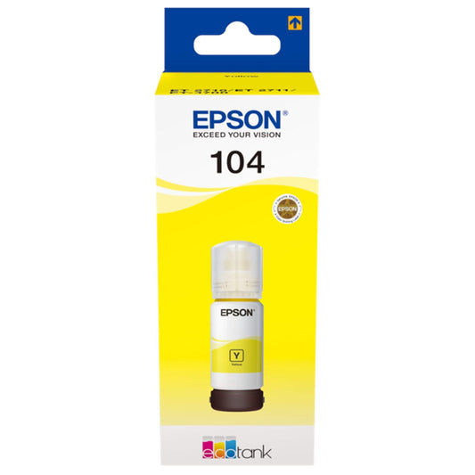 Keltainen mustepullo: Epson T00P440 (104) | Finink.com