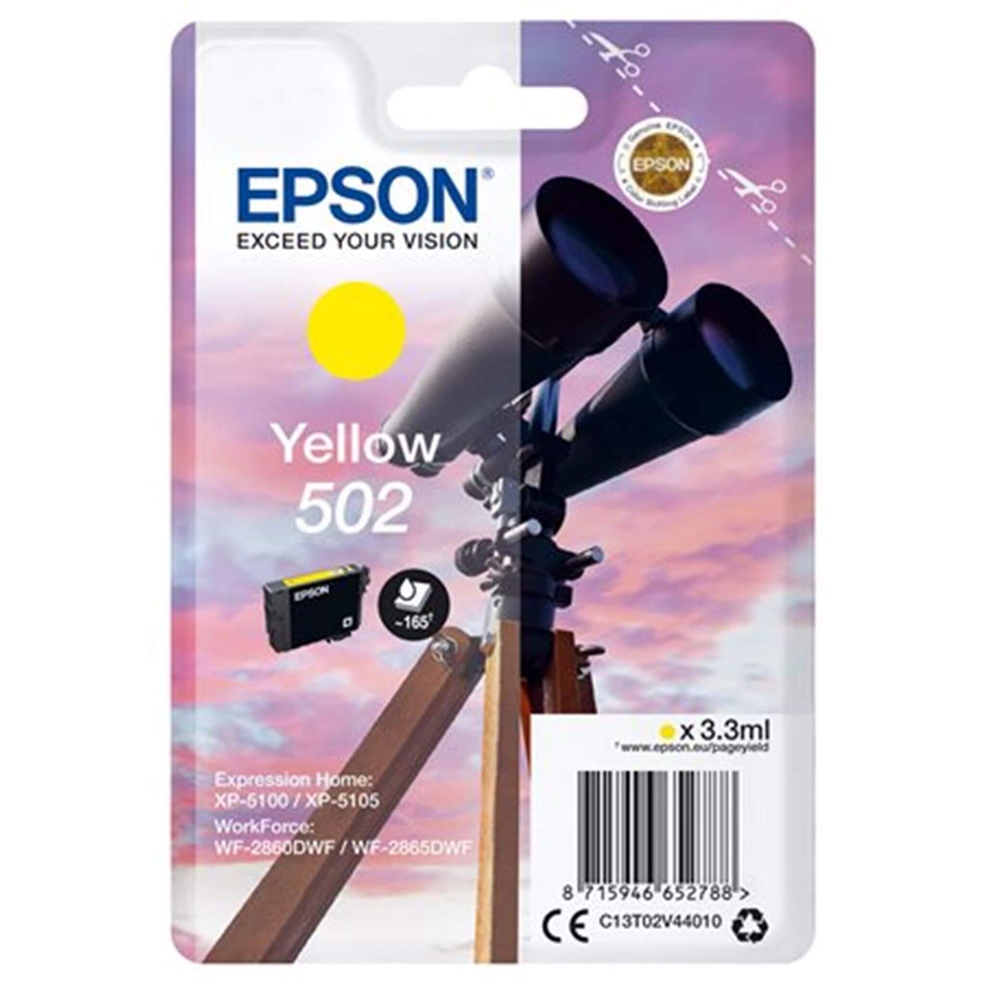 Keltainen mustepatruuna: Epson T02V4 (502) | Finink.com