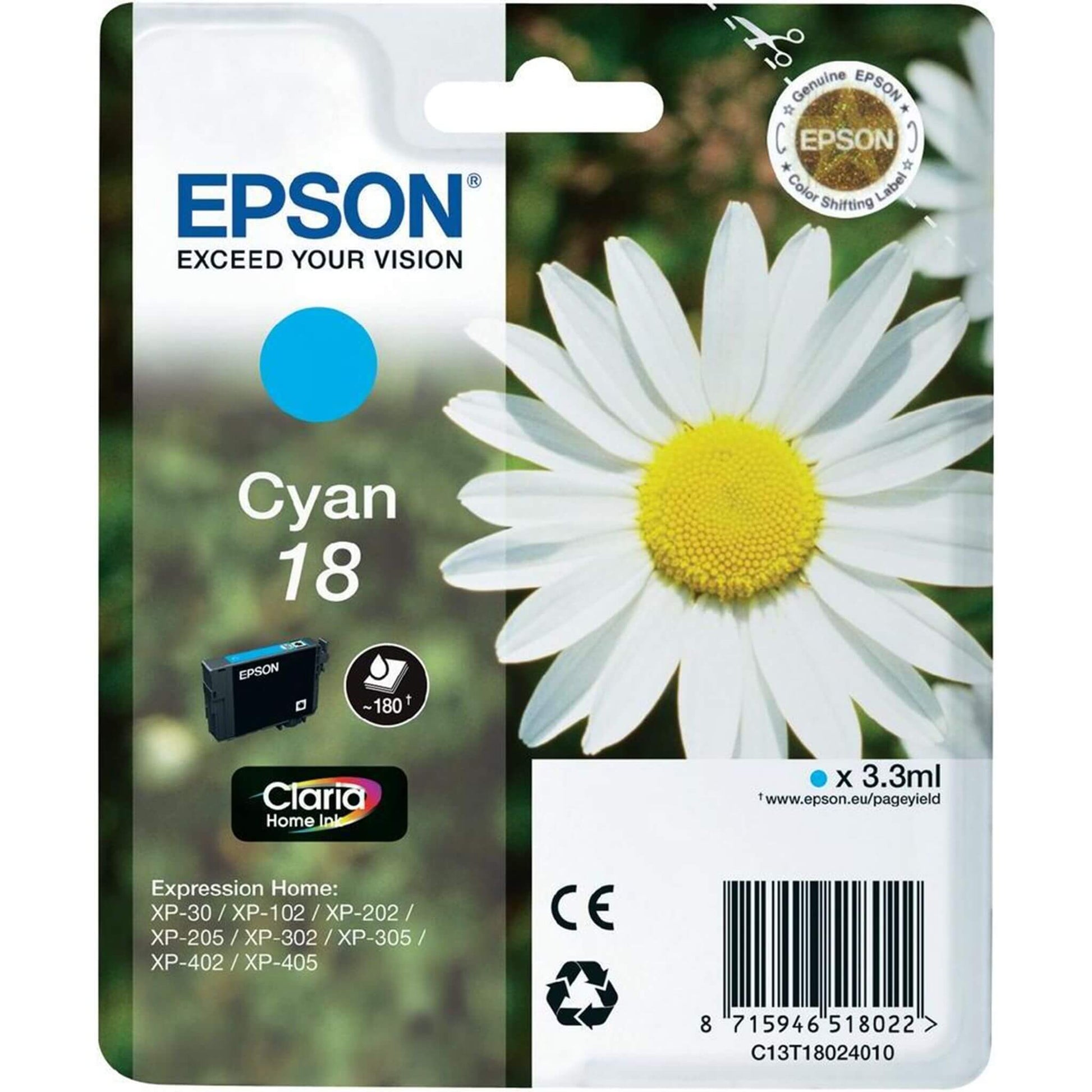 Cyan mustepatruuna: Epson T1802 | Finink.com