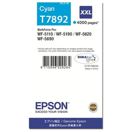 Cyan mustepatruuna: Epson T7892 XXL | Finink.com