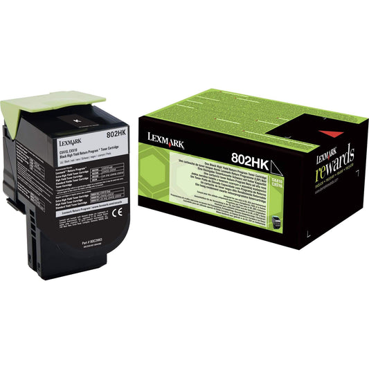 Musta värikasetti: Lexmark 80C2HK0 (802 HK) LRP | Finink.com
